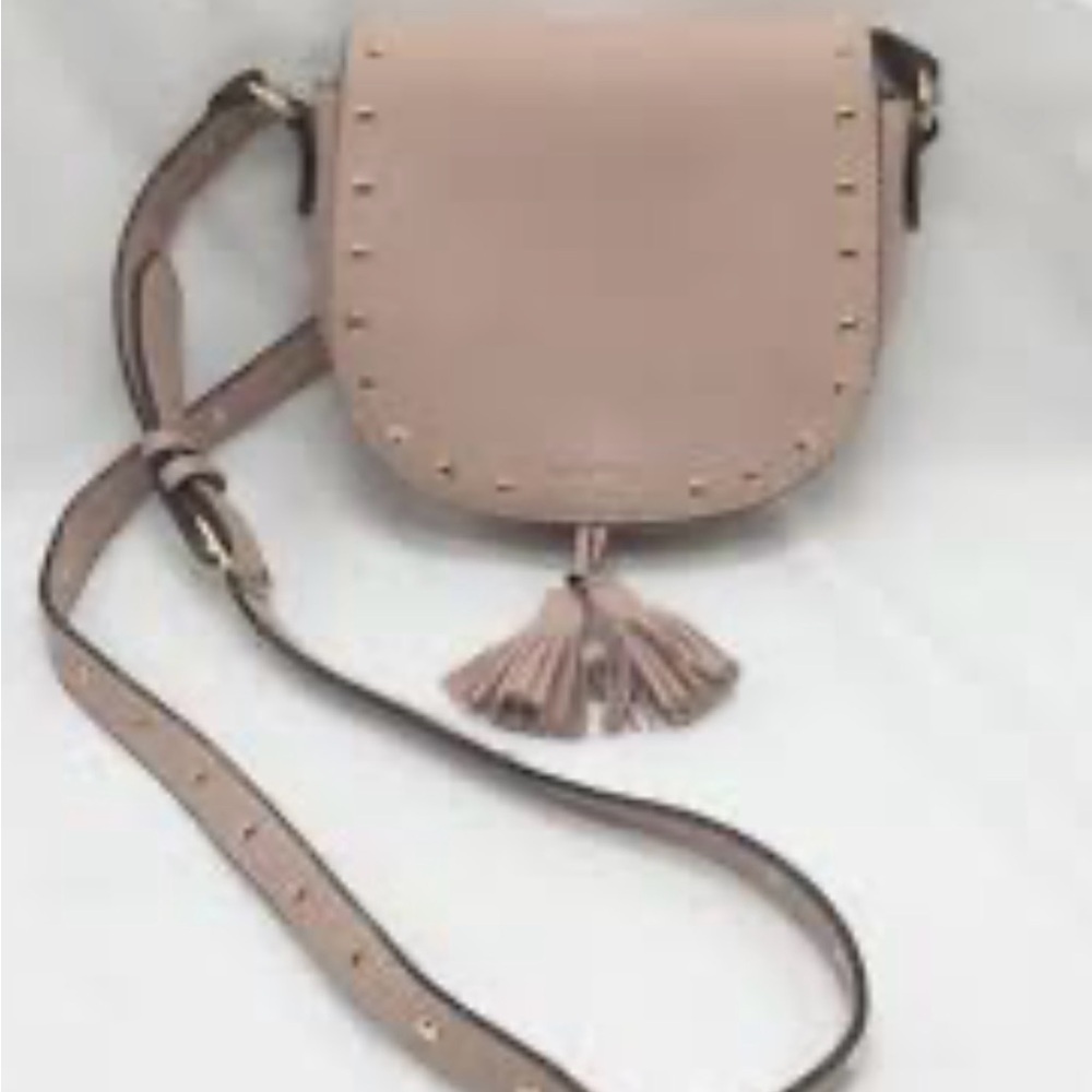 Victoria's Secret Y2K Blush Tan Crossbody Saddle Bag with Tassel Detail
